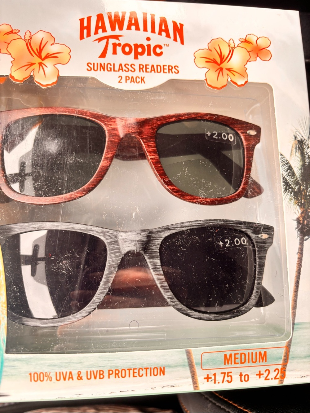 Sunglass Readers 2-Pack in Red and Gray